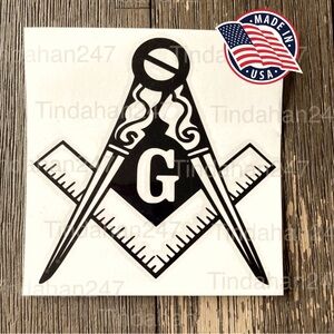 Freemasonry Square & Compass Logo Sticker -Masonic Symbol‎